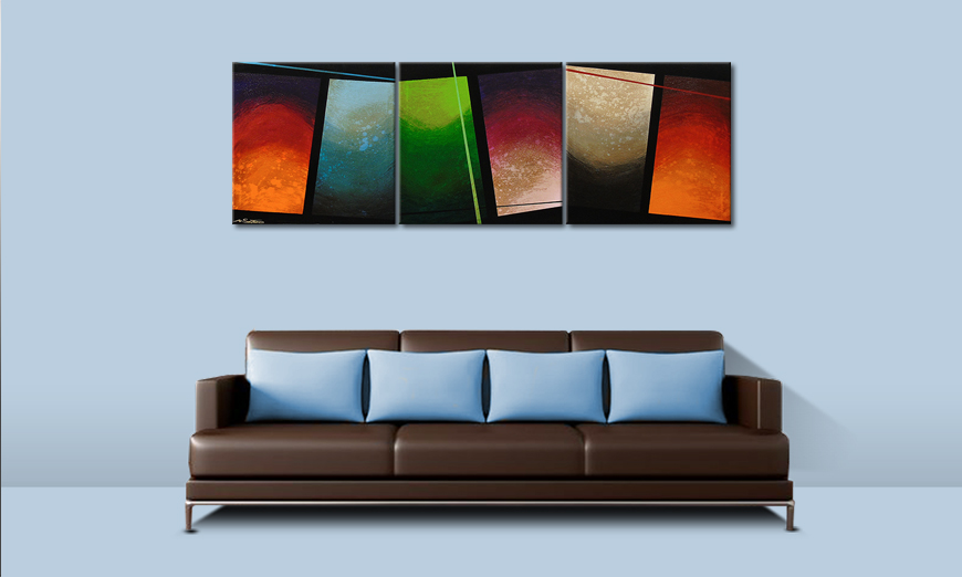 Das Wohnzimmerbild Color Wave 210x70cm