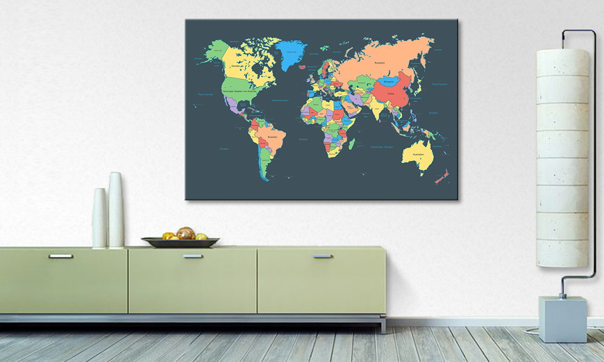 Das moderne Wandbild Colorful Map