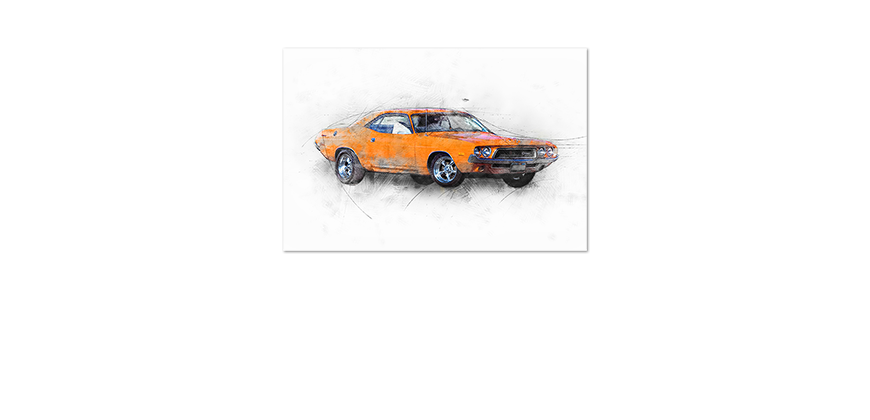 Das-hochwertige-Poster-Orange-Muscle-Car