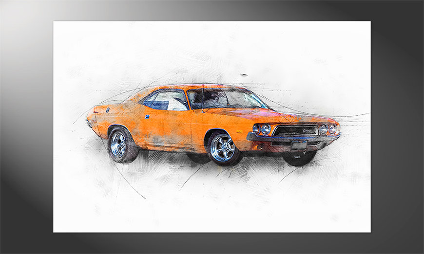 Das-hochwertige-Poster-Orange-Muscle-Car