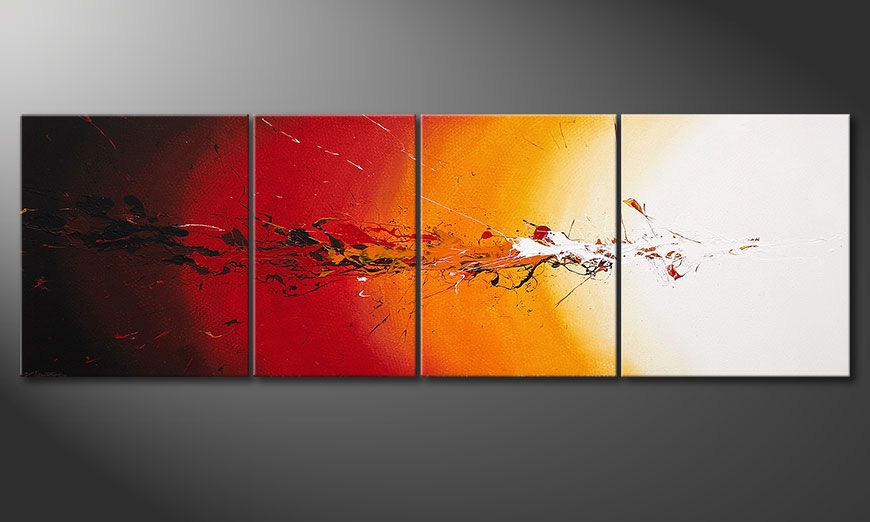 Das Keilrahmen-Bild Fiery Splash 250x80x2cm