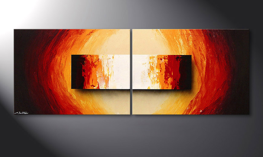 Das Keilrahmenbild Liquid Fire 160x60x2cm