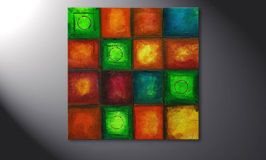 Das Wandbild Colorful Cubes 80x80x2cm