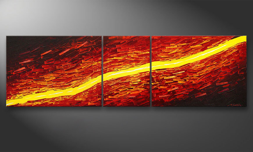 Das Wandbild Lava Stream in 200x60x2cm