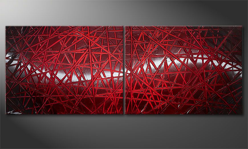Unser Wandbild Red Push 160x60x2cm