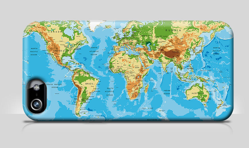 Unsere Handyhülle Physical Worldmap