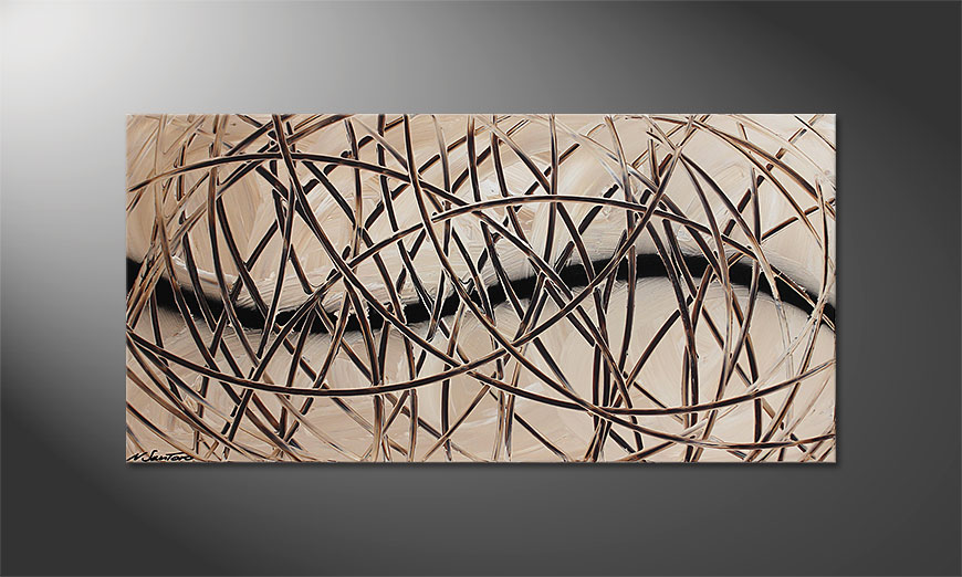 Das  Acrylbild Desert Traces 120x60x2cm