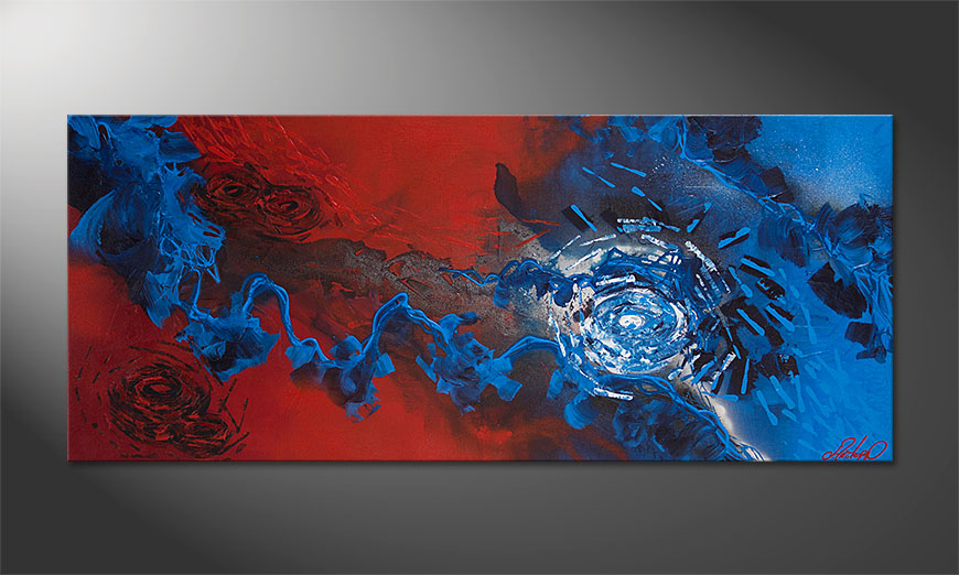 Modernes Bild Frozen Rose 140x60x2cm