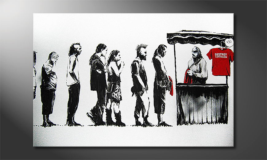 Banksy Graffiti Art  Bild Leinwandbild Kunstdruck Wandbild Posterdruck #58 