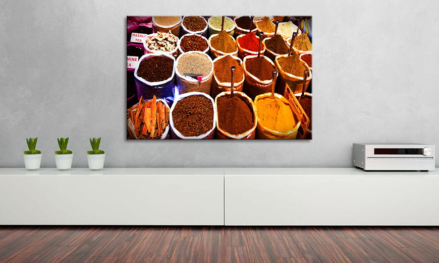 Das Leinwandbild Colorful Spices 90x60 cm