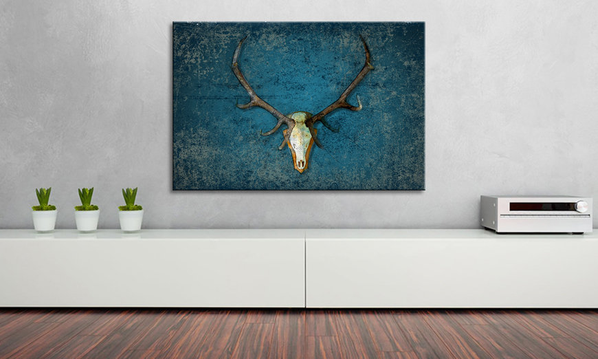 Das Leinwandbild Deerhead 90x60 cm