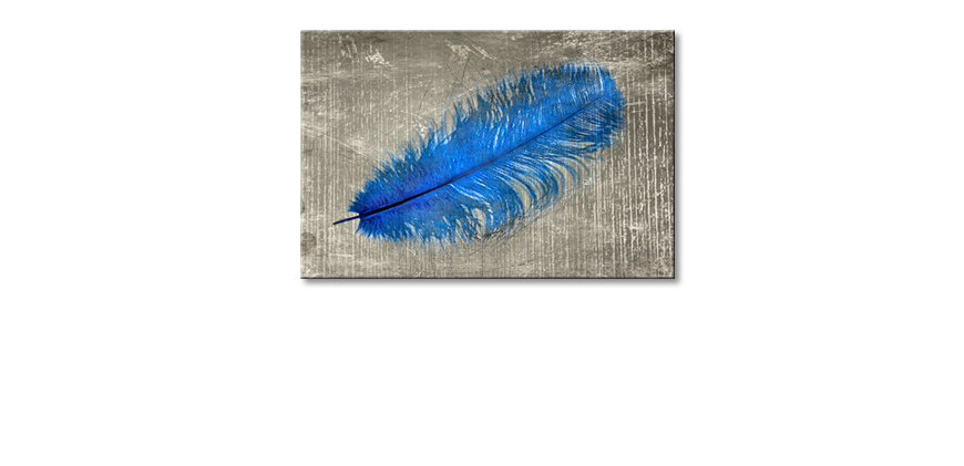 Das-Leinwandbild-Feather-In-Blue