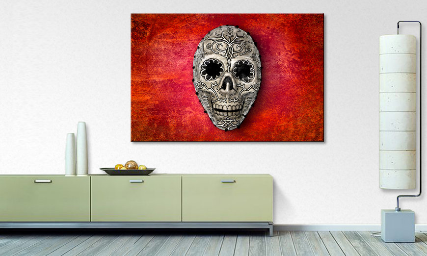 Das Wandbild Skull On Red