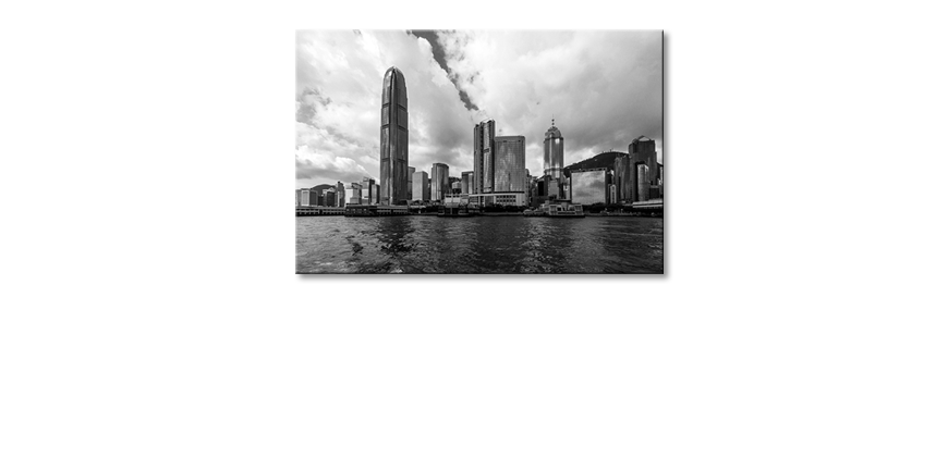 Das-gedruckte-Bild-Hongkong-Skyline