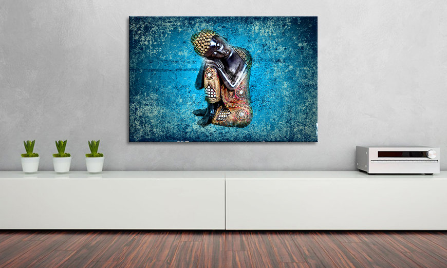 Das gedruckte Leinwandbild Sleeping Buddha 90x60 cm