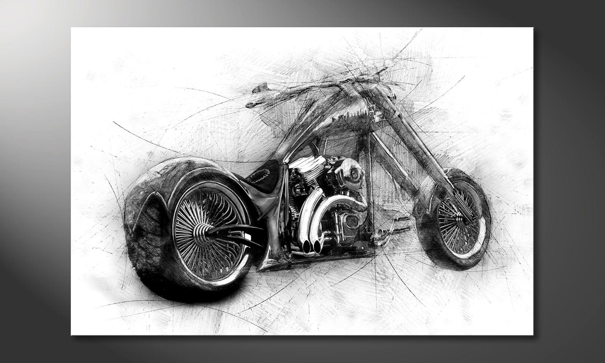 Motorrad Frau Superbike Deko Bilder Abstrakt Wandbild Kunstdruck 1375A