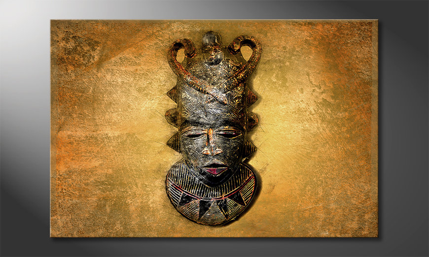 Das-moderne-Wandbild-African-Mask