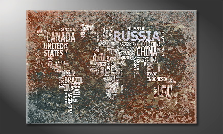 Das moderne Wandbild Weltkarte Nr8
