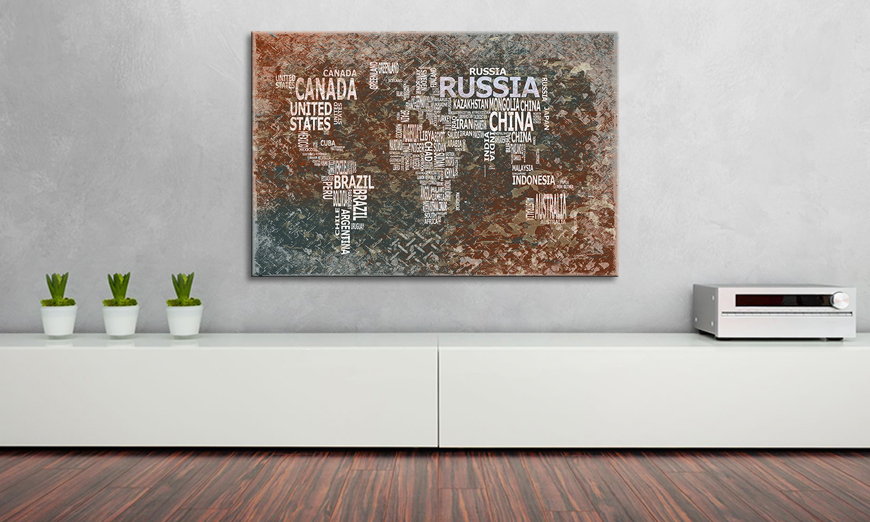 Das moderne Wandbild Worldmap 8 90x60 cm