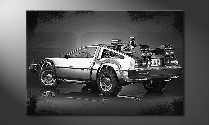 Das-stylische-Wandbild-DeLorean