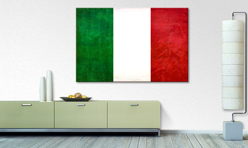 Flagge als Leinwandbild Italien