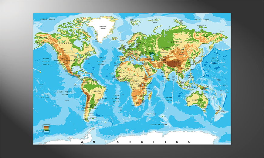 Weltkarte als Poster: Physical Worldmap