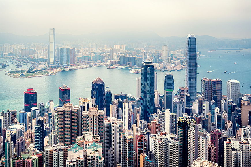 Vliestapete Hongkong Skyline ab 120x80cm