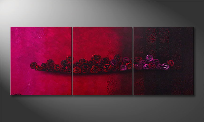 Das Wandbild Bed Of Roses 210x80cm