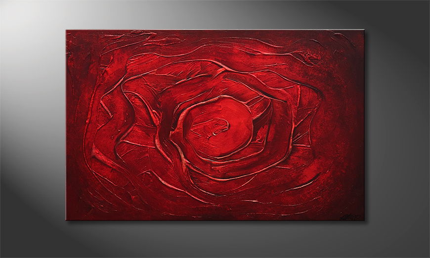 Das Wandbild Red Rose 120x80cm