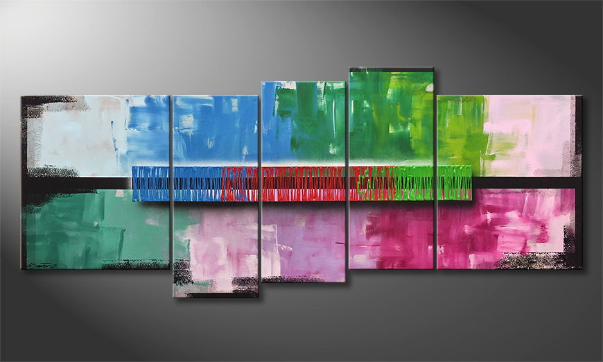 Handgemaltes Bild Color Rain 190x80cm