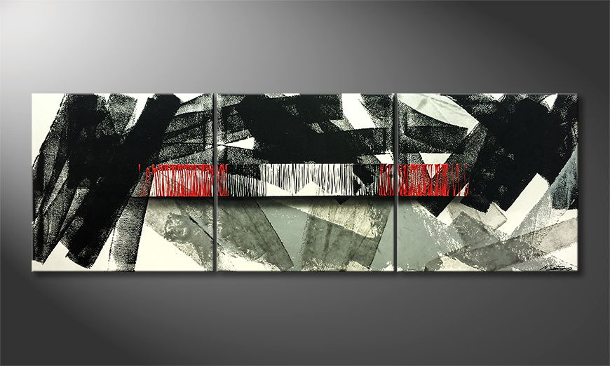 Original Handgemalt Abstract Life 210x70cm