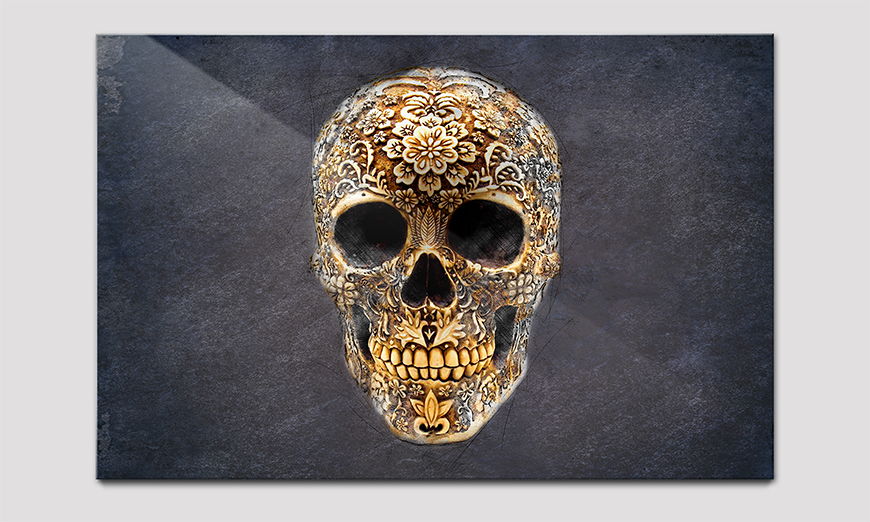 Das hochwertige Acrylglasbild Happy Skull