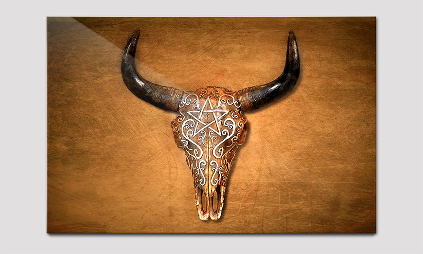 Das moderne Acrylglasbild Bison Skull