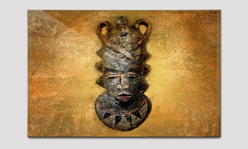 Druck hinter Acrylglasplatte African Mask