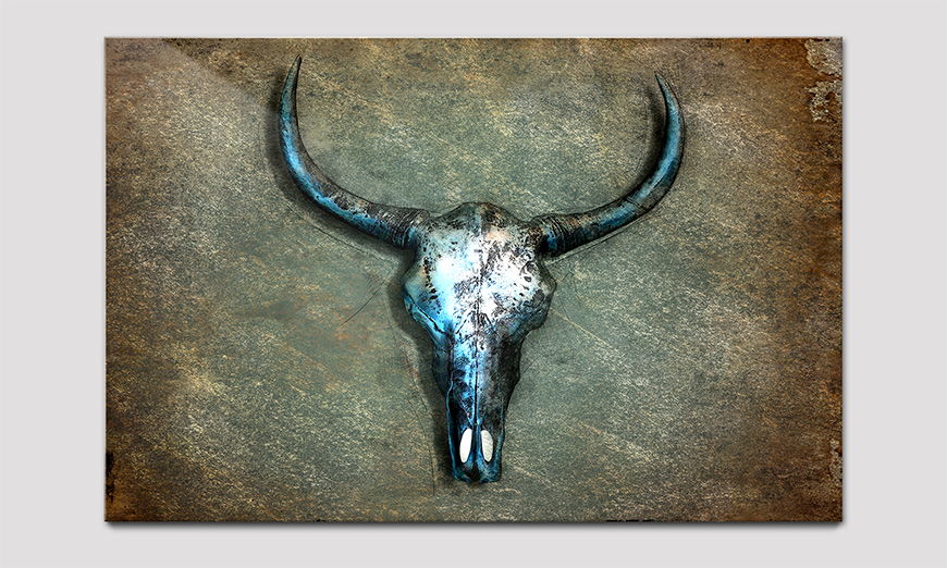 Druck hinter Acrylglasplatte Buffalo Skull