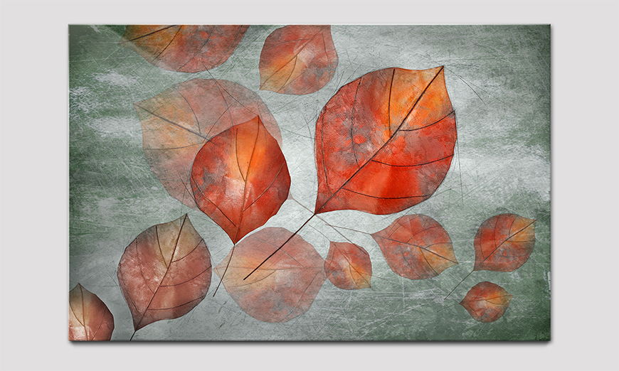 Qualitäsdruck hinter Acrylglas Flying Leaves