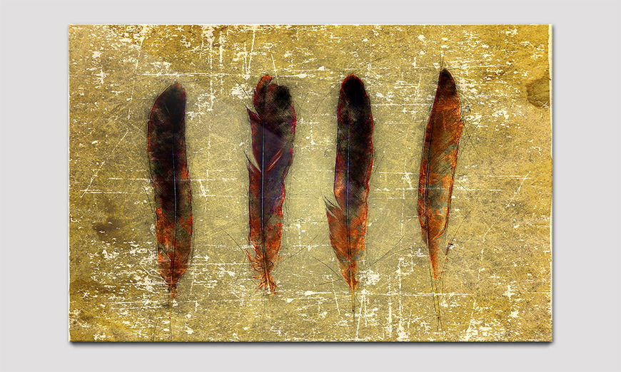 Qualitäsdruck hinter Acrylglas Four Feathers