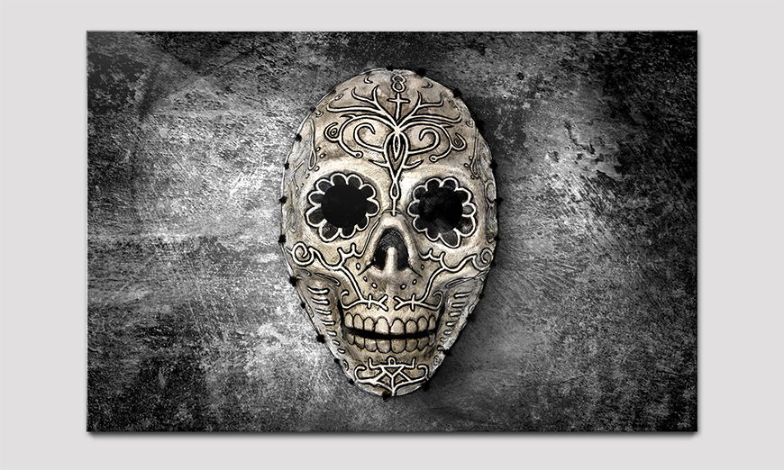 Qualitäsdruck hinter Acrylglas Monochrome Skull