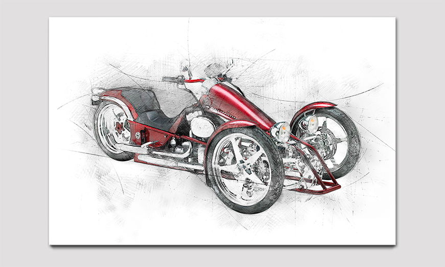 Qualitäsdruck hinter Acrylglas Motorcycle five