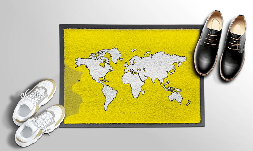 Moderne Fußmatte Map Of The World 