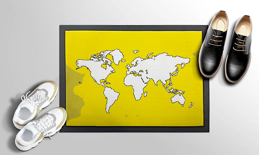 Moderne Fußmatte Map Of The World