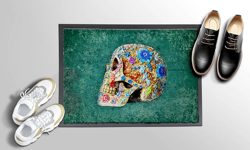 Nur hier: Fußmatte Colorful Skull 