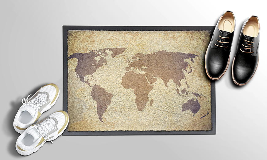 Unsere Fußmatte Worldmap Vintage 
